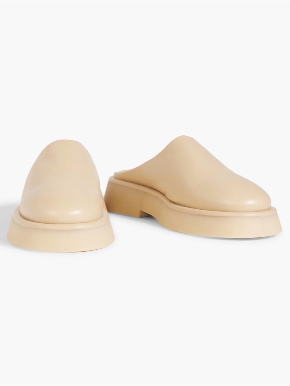 Wandler Rosa Cream/Nude Leather Platform Mules 37